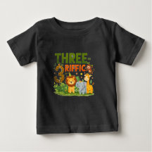 子供の3歳誕生日ジャングルサファリTシャツ