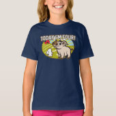 子供の4歳の誕生日今日は4歳！かわいい豚 Tシャツ (正面)