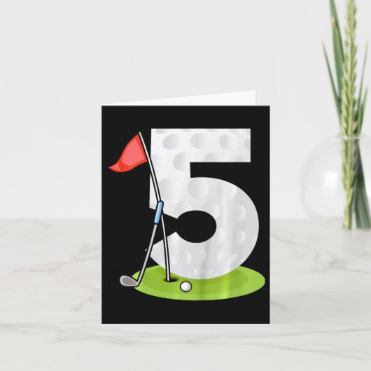 子供の5歳の誕生日ゴルフ面白いゴルファー5歳の少年 カード (正面)