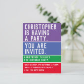 子供の5歳の誕生日パーティーへの招待 インビテーションポストカード (スタンド正面)