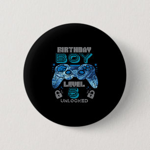 子供の5歳の誕生日 ゲーム好き レベル5解除 ビデオゲーム 缶バッジ