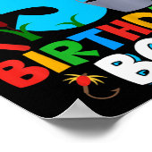 子供の5歳の誕生日Tシャツ 少年 釣り 魚 誕生日パーティー ポスター (角)