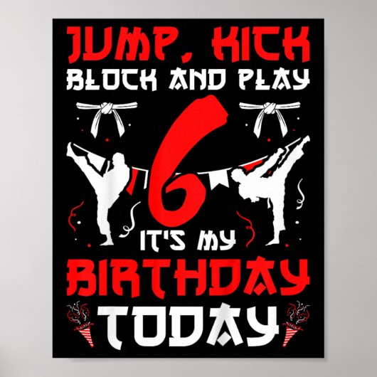 子供の6歳の誕生日パーティー 空手 6歳 空手 B ポスター (正面)