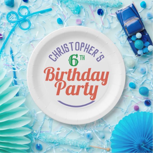 子供の6歳の誕生日ペーパープレート ペーパープレート (パーティー)