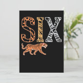 子供の6歳誕生日パーティー 動物園のトラ 招待状 (スタンド正面)