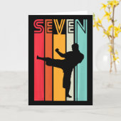 子供の7歳の誕生日プレゼント 空手 レトロ テコンドー マート カード (黄色い花)