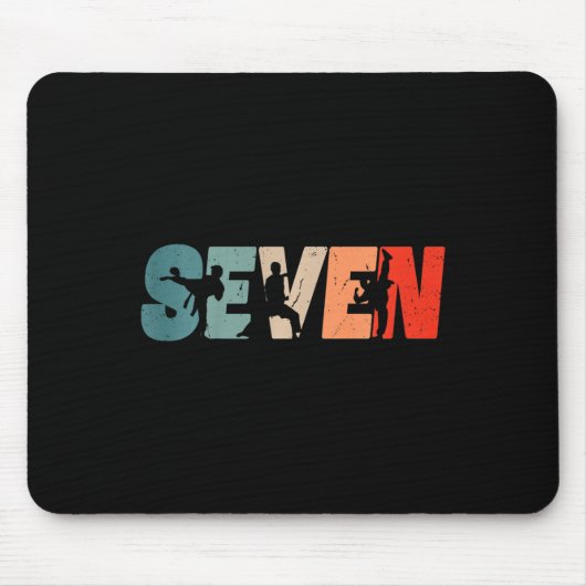 子供の7歳の誕生日空手ファイター7歳の女の子 マウスパッド (正面)