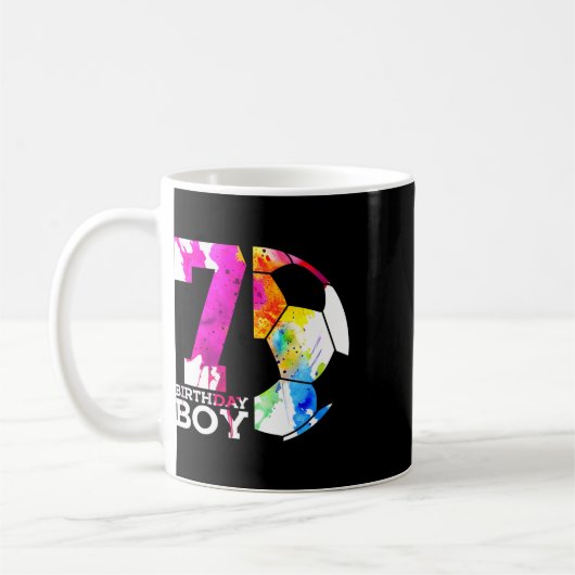 子供の7歳の誕生日 サッカー好きな男の子のための7歳の誕生日お祝いグッズ コーヒーマグカップ (左)