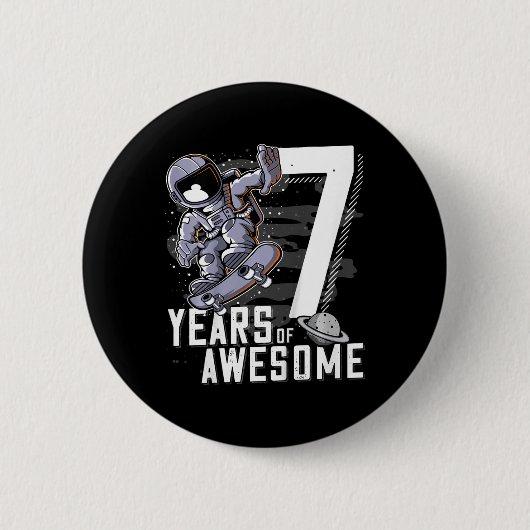 子供の7歳の誕生日 缶バッジ (正面)