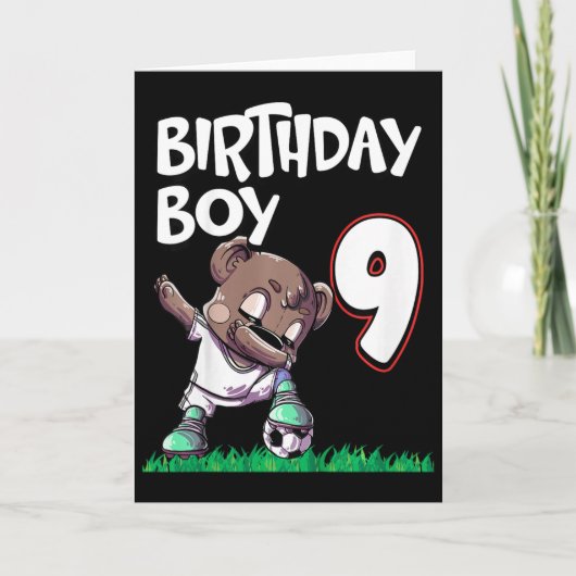 子供の9歳誕生日 男の子 サッカー カード (正面)