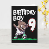 子供の9歳誕生日 男の子 サッカー カード (黄色い花)