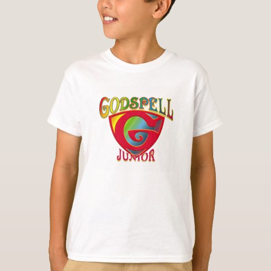 子供の"Godspell Jr."の-明白なロゴのTシャツ Tシャツ (正面)