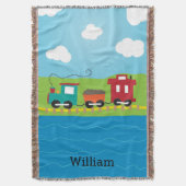 子供のChoo Chooの列車の車掌車 スローブランケット (正面縦)