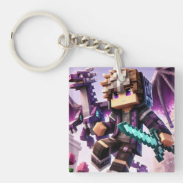 子供のIDラベルブロックスタイルダークドラゴンソード キーホルダー