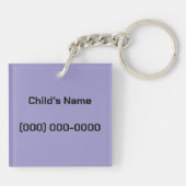 子供のIDラベルブロックスタイルダークドラゴンソード キーホルダー (裏面)