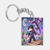 子供のIDラベルブロックスタイルダークドラゴンソード キーホルダー (正面左)