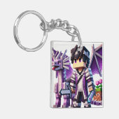 子供のIDラベルブロックスタイルダークドラゴンソード キーホルダー (正面左)