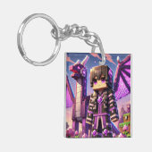 子供のIDラベルブロックスタイルダークドラゴンソード キーホルダー (正面左)