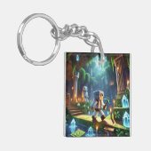 子供のIDラベルBlockstyle Minecrafty Adventure キーホルダー (正面左)