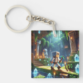 子供のIDラベルBlockstyle Minecrafty Adventure キーホルダー