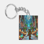 子供のIDラベルBlockstyle Minecrafty Adventure キーホルダー (正面左)