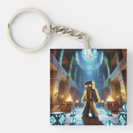 子供のIDラベルBlockstyle Minecrafty Adventure キーホルダー