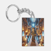 子供のIDラベルBlockstyle Minecrafty Adventure キーホルダー (正面左)