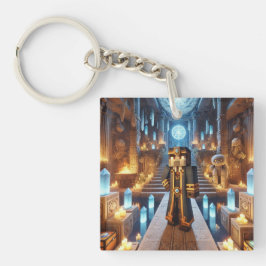 子供のIDラベルBlockstyle Minecrafty Adventure キーホルダー