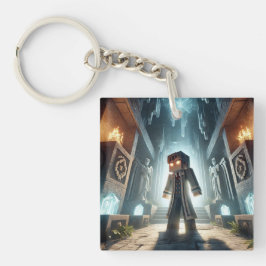 子供のIDラベルBlockstyle Minecrafty Adventure キーホルダー