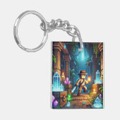 子供のIDラベルBlockstyle Minecrafty Adventure キーホルダー (正面左)