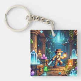 子供のIDラベルBlockstyle Minecrafty Adventure キーホルダー