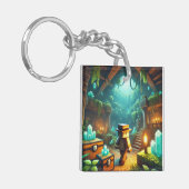 子供のIDラベルBlockstyle Minecrafty Adventure キーホルダー (正面左)