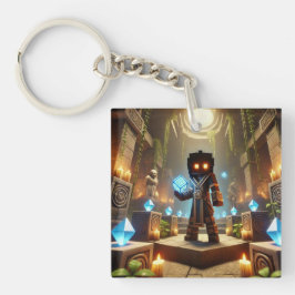 子供のIDラベルBlockstyle Minecrafty Adventure キーホルダー