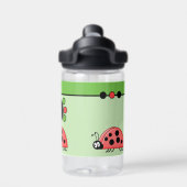 子供のladybugs追加イニシャル星の緑のCamelBak ウォーターボトル (背面)