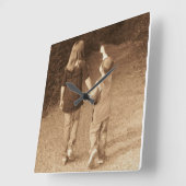 子供のPHOTOクロックテンプレート スクエア壁時計 (傾斜)