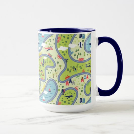 子供のRoadtripの景色パターン マグカップ (右)