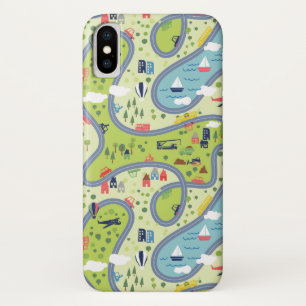 子供のRoadtripの景色パターン iPhone X ケース