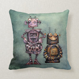 子供のSteampunkの2台のおもしろいなロボット! クッション