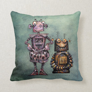 子供のSteampunkの2台のおもしろいなロボット! クッション