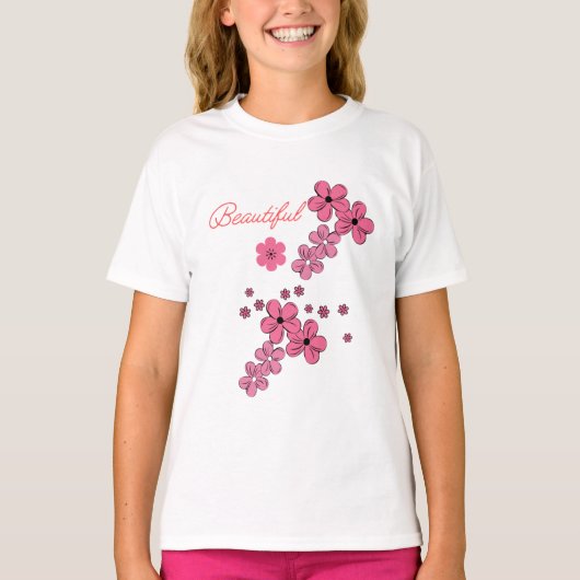 子供のtシャツの美しい花 tシャツ (正面)