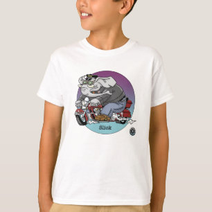 子供のTシャツ-、バイクもしくは自転車に乗る人動物の©はあります滑らか Tシャツ