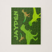 子供のTレックス恐竜パズルと名前をカスタムする ジグソーパズル (縦)