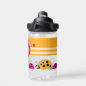 子供はイニシャルladybugsオレンジ色ピンクを追加 ウォーターボトル (背面)
