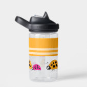 子供はイニシャルladybugsオレンジ色ピンクを追加 ウォーターボトル (右面)