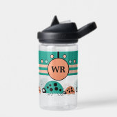 子供はイニシャルladybugsグリーンサンゴを追加 ウォーターボトル (左面)