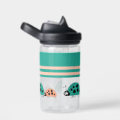 子供はイニシャルladybugsグリーンサンゴを追加 ウォーターボトル (右面)