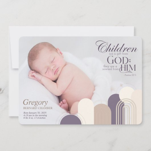 子供はギフト誕生発表カードである 案内状 (正面)