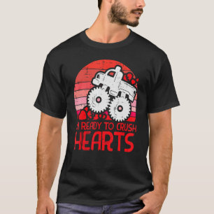 子供はクラッシュする準備ができてハートモンスタートラック幼児B Tシャツ