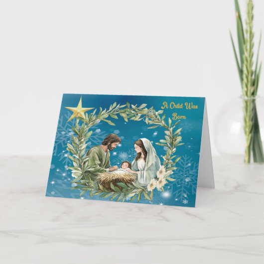 子供はクリスマス生まれのカードだった サンキューカード (正面)