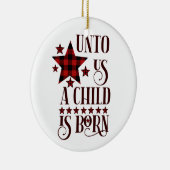 子供はクリスマス生まれの供金だ セラミックオーナメント (右)